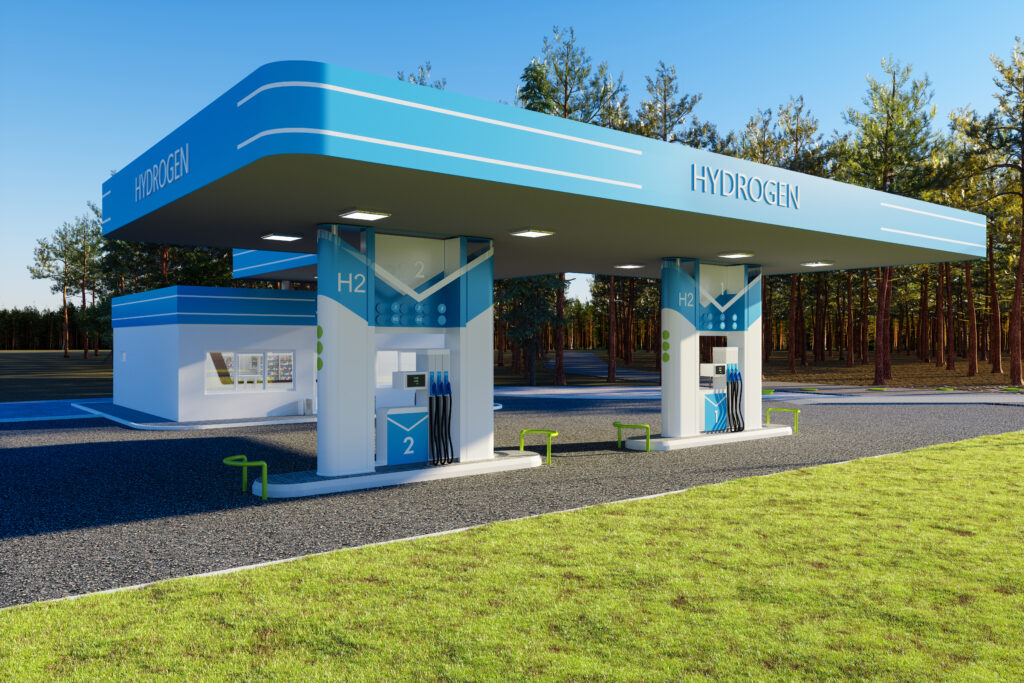 Environmentally Friendly Alternative Energy Concept With Hydrogen Refuelling Station.